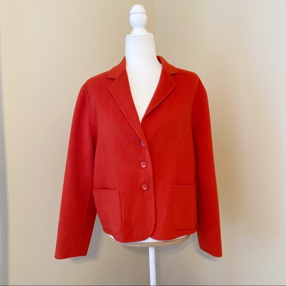 Pendleton Merino Wool Button Front Rust Blazer - … - image 1